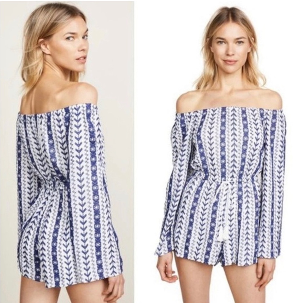 CUPCAKES & CASHMERE Amani Embroidered Romper M